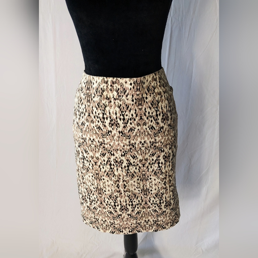 Merona Women's Snake Print Pencil Skirt Pockets Size 8 Stretch Lined